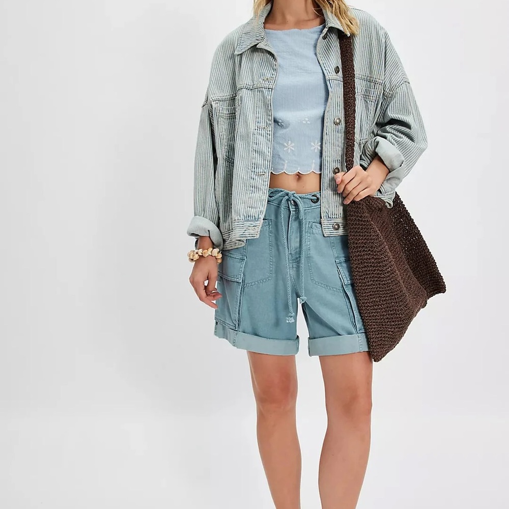 Free people Frankie Washed Shorts soft blue